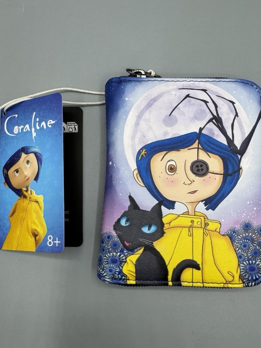 Loungefly Coraline Moon Button Eye Flower Mini Zipper Wallet New